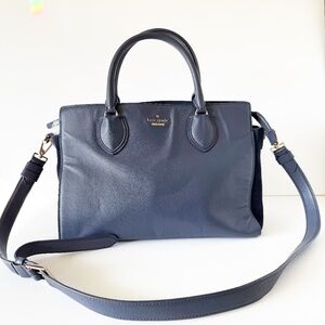 Kate Spade Blue Genuine leather Carmel Court Jami Satchel Shoulder Bag Handbag